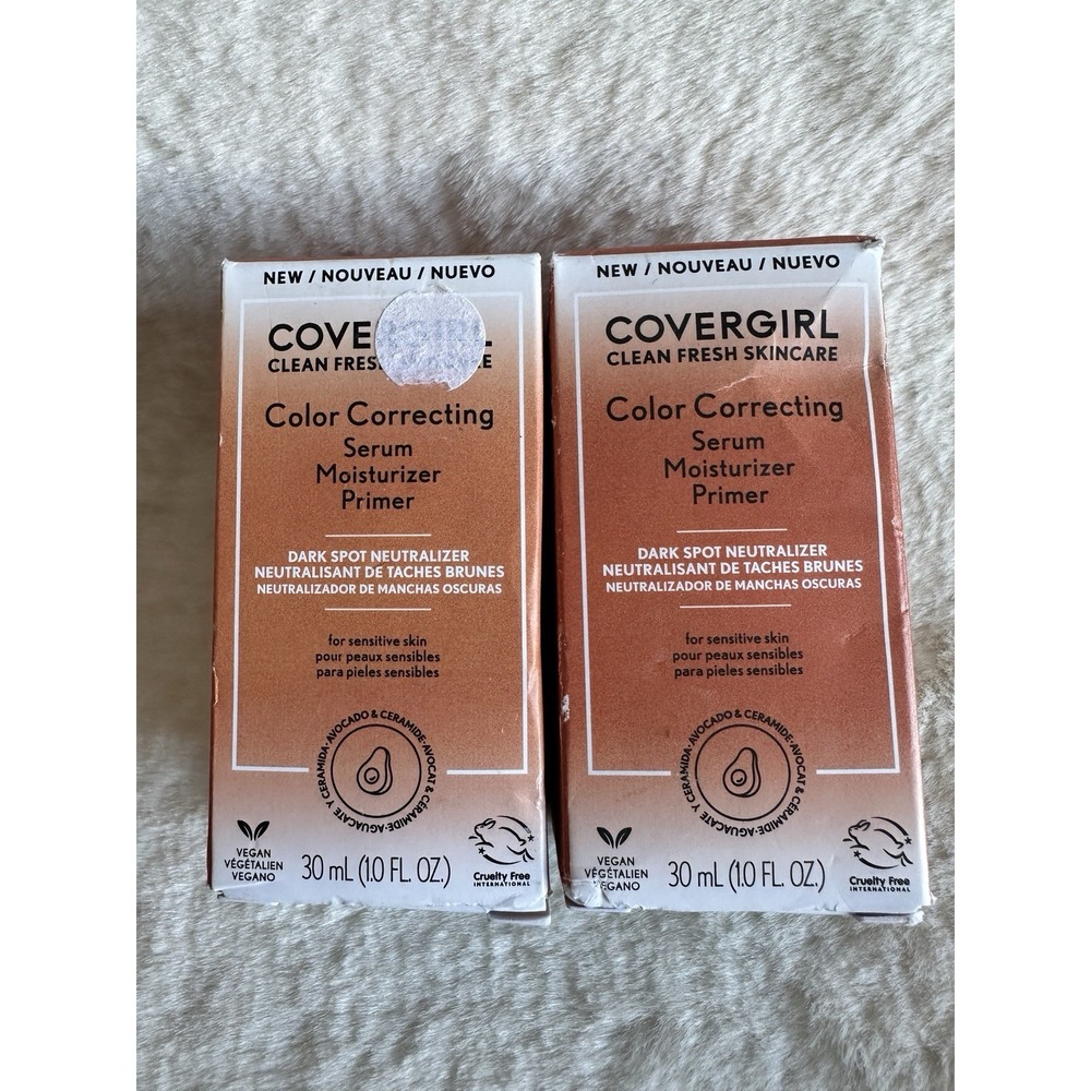 2pk COVERGIRL Clean Fresh Skincare Serum Primer and Moisturizer Deep 1.0‎ fl oz